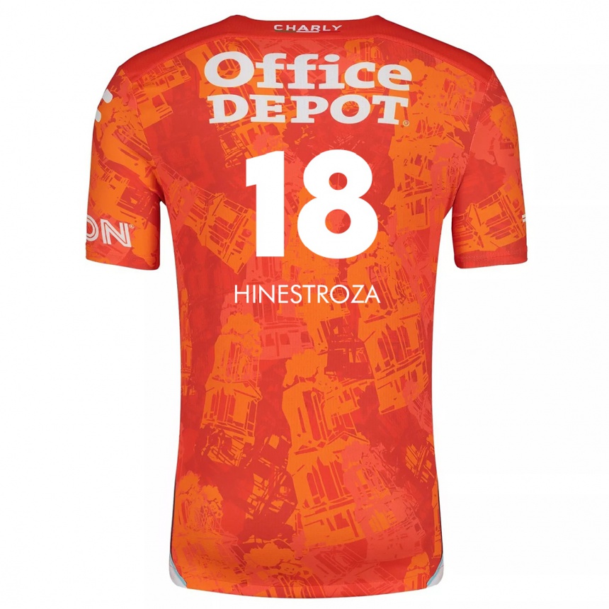 Women Football Marino Hinestroza #18 Orange White Away Jersey 2024/25 T-Shirt