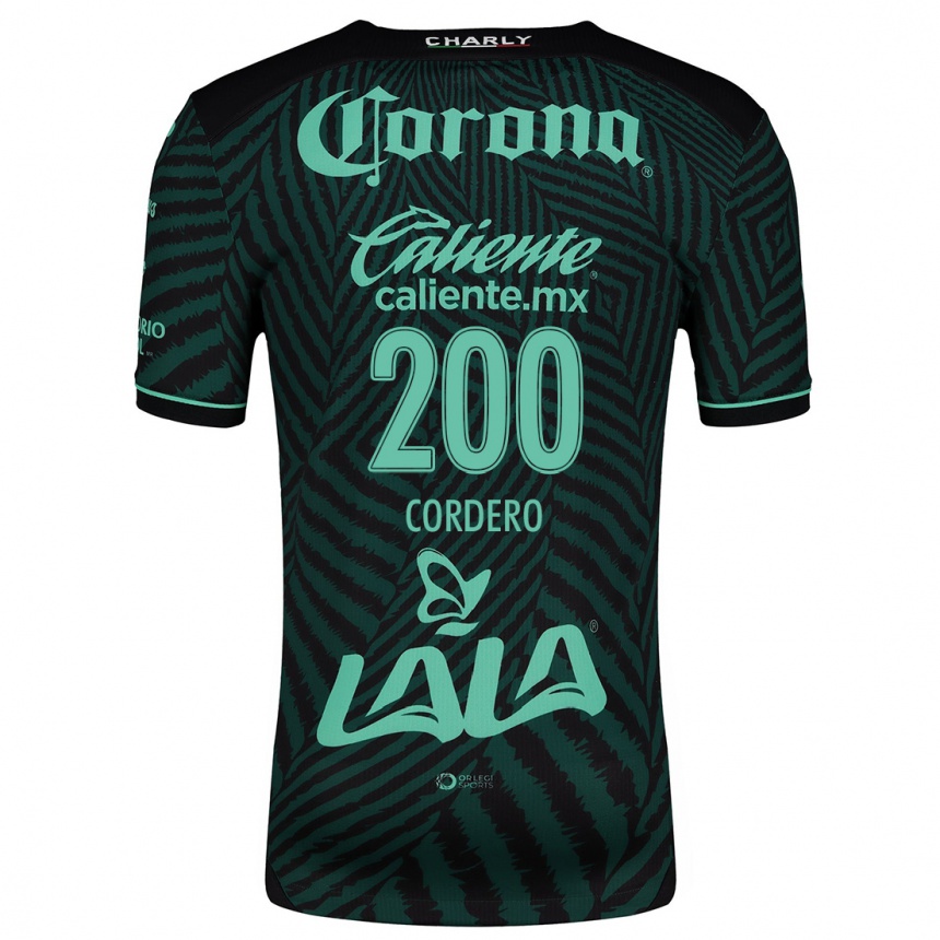 Women Football Mario Cordero #200 Black Green Away Jersey 2024/25 T-Shirt