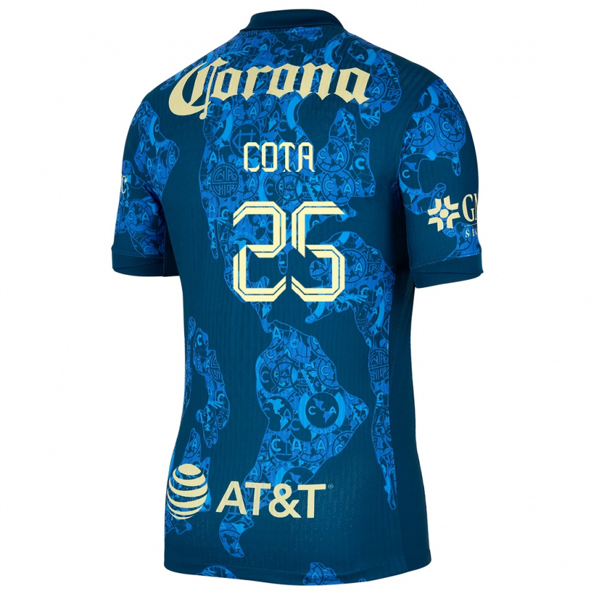 Women Football Renatta Cota #25 Blue Yellow Away Jersey 2024/25 T-Shirt