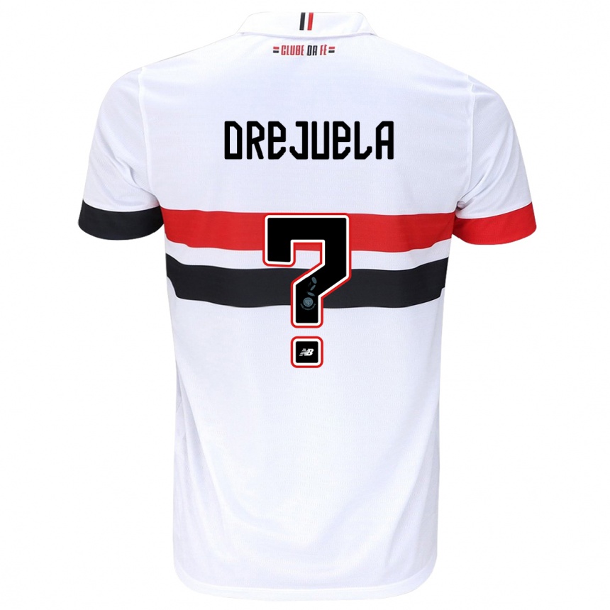 Kids Football Luis Orejuela #0 White Red Black Home Jersey 2024/25 T-Shirt