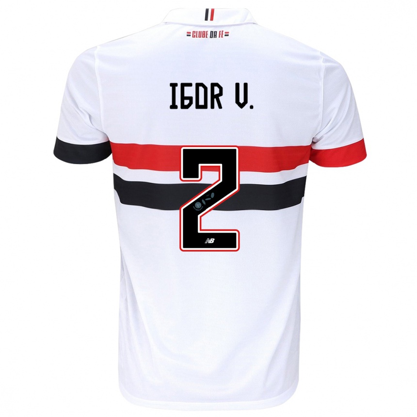 Kids Football Igor Vinícius #2 White Red Black Home Jersey 2024/25 T-Shirt