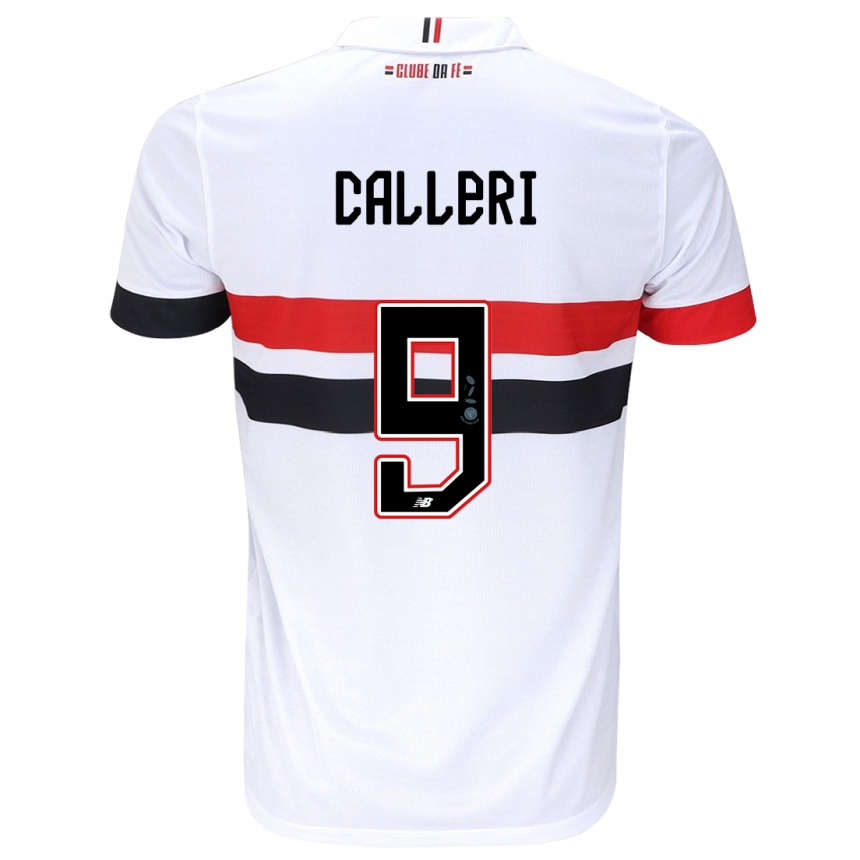 Kids Football Jonathan Calleri #9 White Red Black Home Jersey 2024/25 T-Shirt