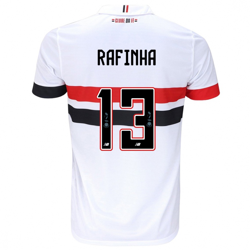 Kids Football Rafinha #13 White Red Black Home Jersey 2024/25 T-Shirt