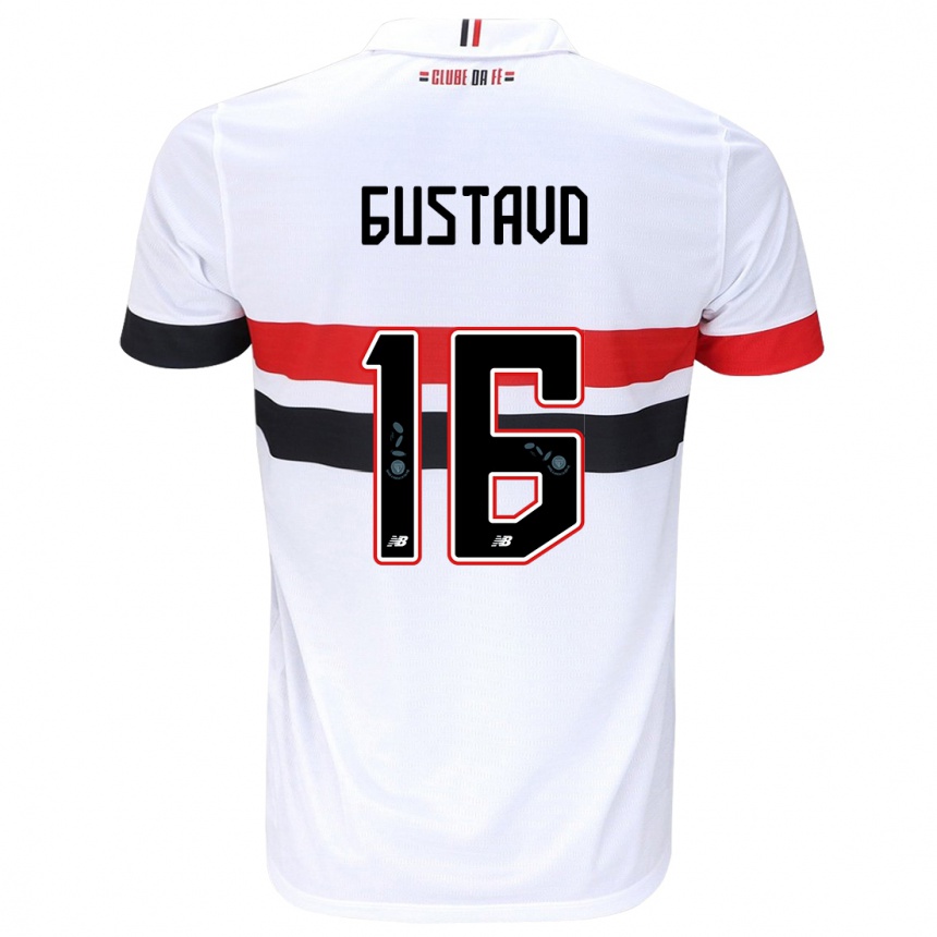 Kids Football Luiz Gustavo #16 White Red Black Home Jersey 2024/25 T-Shirt