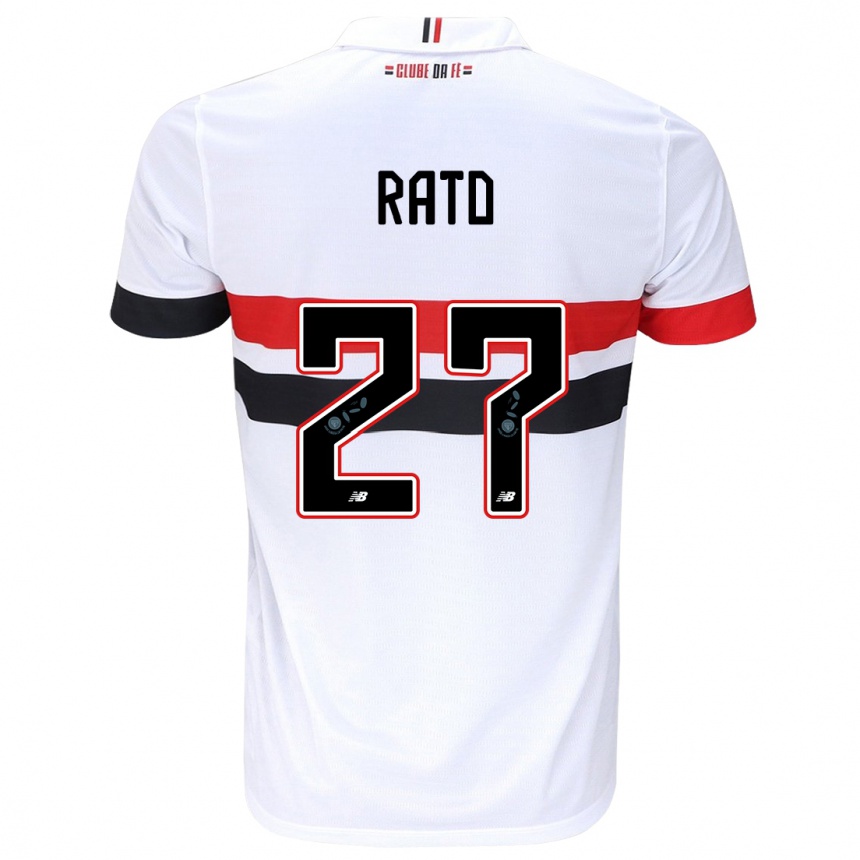 Kids Football Wellington Rato #27 White Red Black Home Jersey 2024/25 T-Shirt