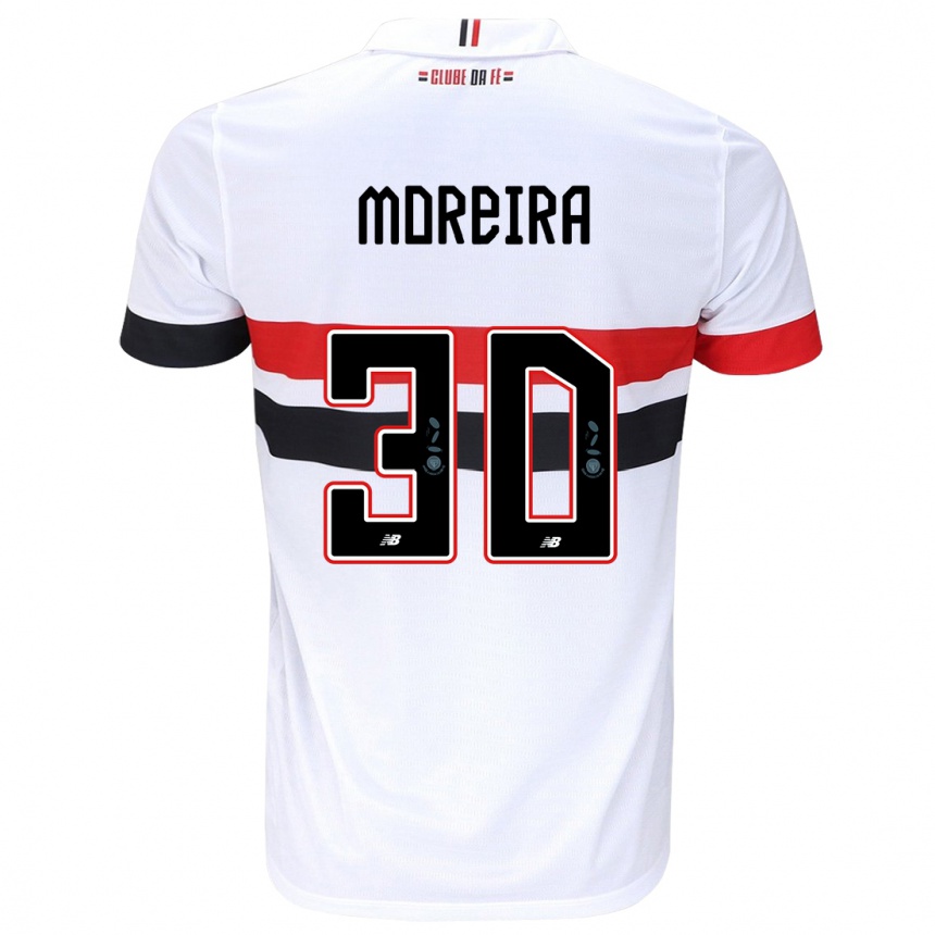 Kids Football João Moreira #30 White Red Black Home Jersey 2024/25 T-Shirt