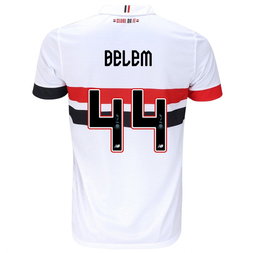 Kids Football Matheus Belém #44 White Red Black Home Jersey 2024/25 T-Shirt