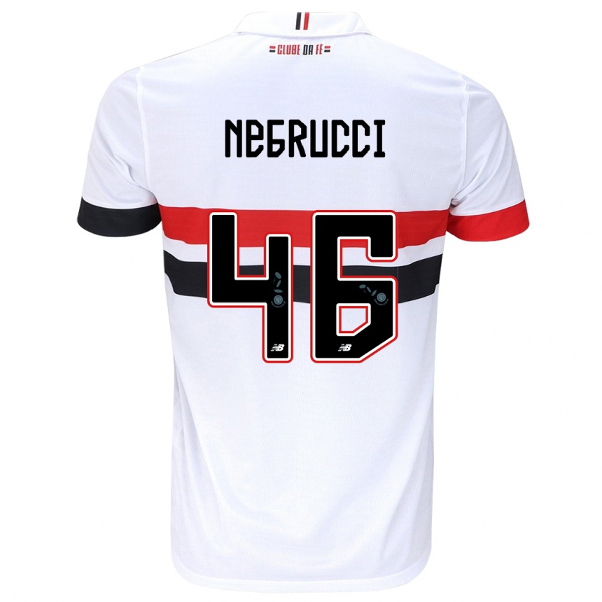 Kids Football Felipe Negrucci #46 White Red Black Home Jersey 2024/25 T-Shirt