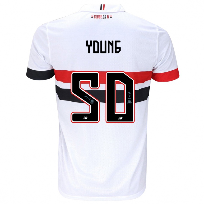 Kids Football Young #50 White Red Black Home Jersey 2024/25 T-Shirt