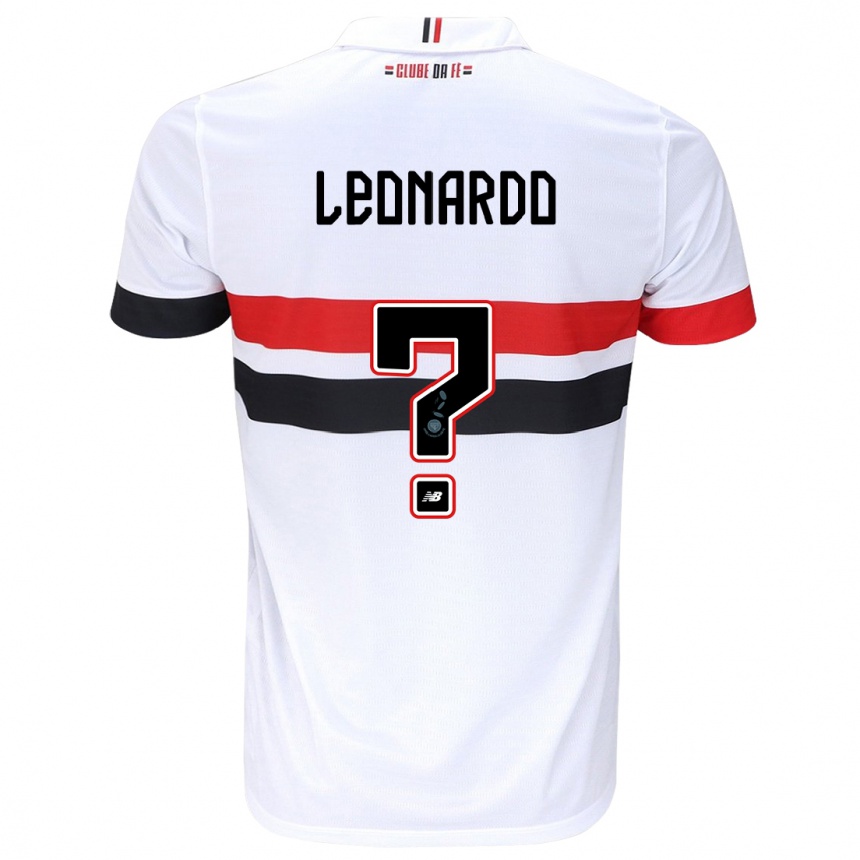 Kids Football Hugo Leonardo #0 White Red Black Home Jersey 2024/25 T-Shirt