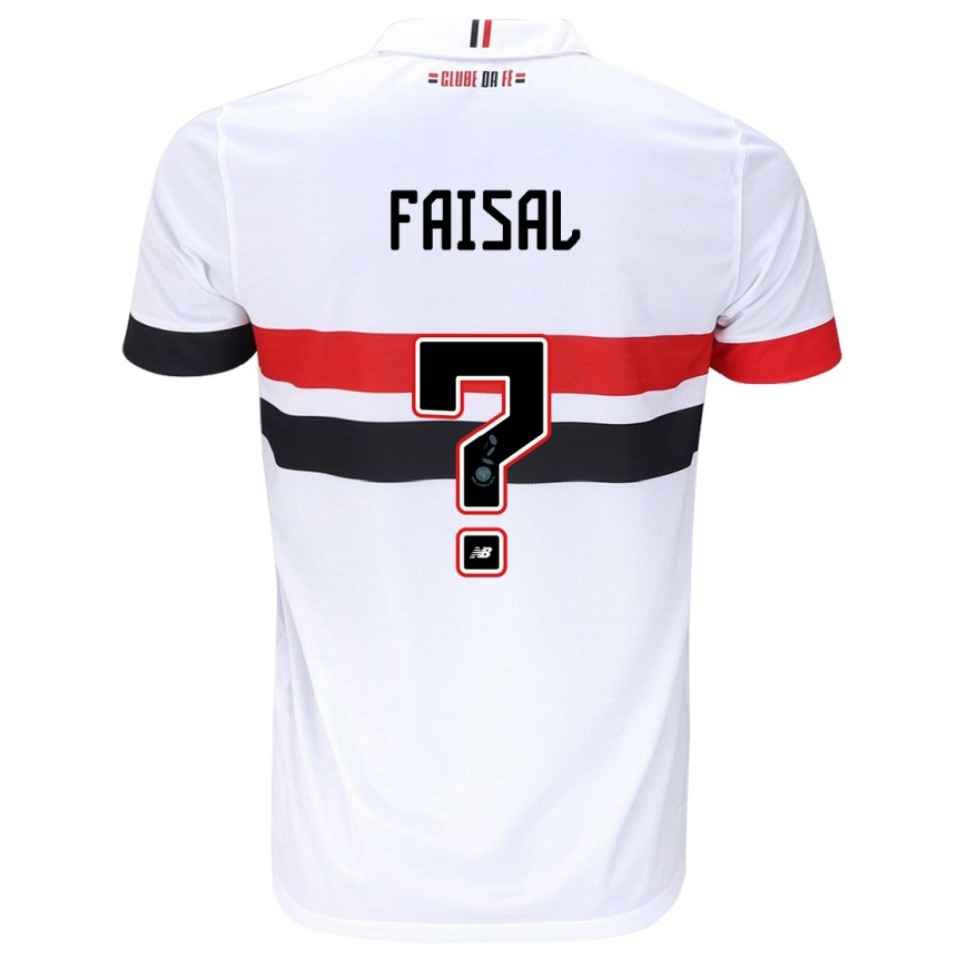 Kids Football King Faisal #0 White Red Black Home Jersey 2024/25 T-Shirt