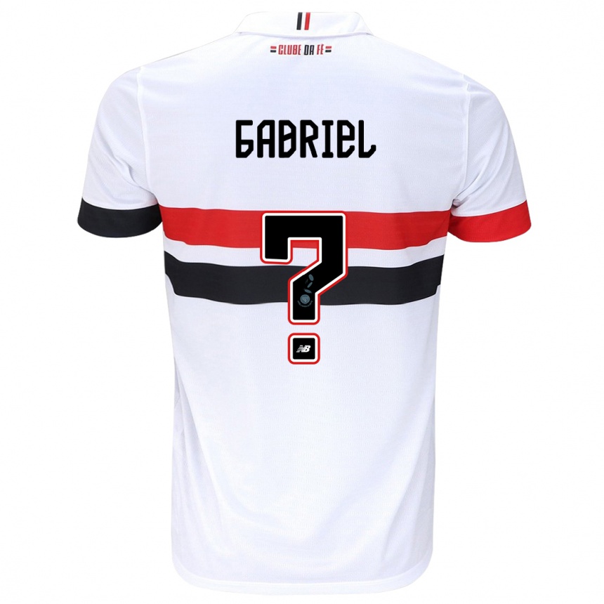 Kids Football Gabriel Bruno #0 White Red Black Home Jersey 2024/25 T-Shirt