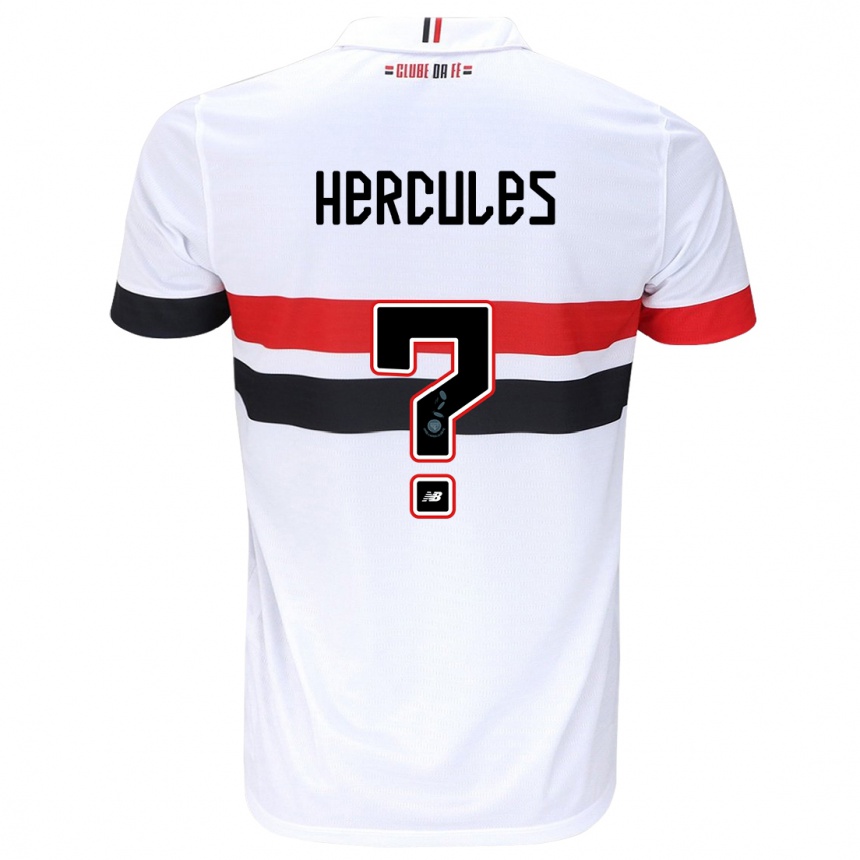 Kids Football Hercules #0 White Red Black Home Jersey 2024/25 T-Shirt