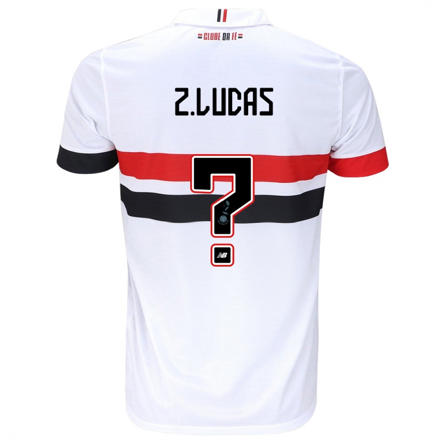 Kids Football Zé Lucas #0 White Red Black Home Jersey 2024/25 T-Shirt