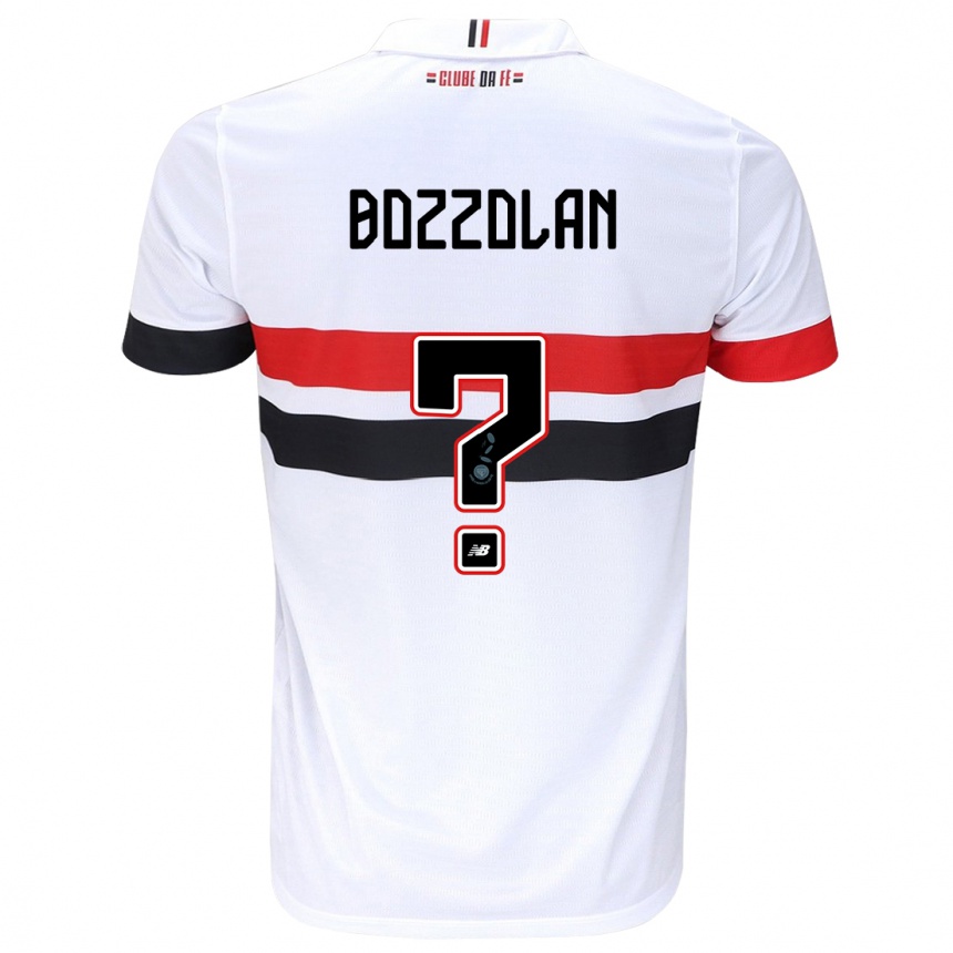 Kids Football Gabriel Bozzolan #0 White Red Black Home Jersey 2024/25 T-Shirt