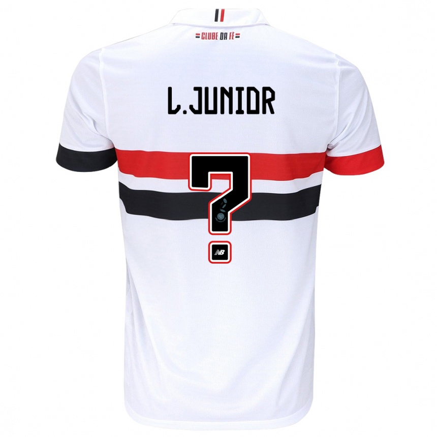 Kids Football Luciano Junior #0 White Red Black Home Jersey 2024/25 T-Shirt