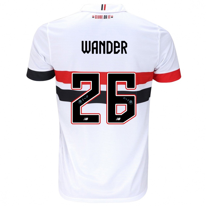 Kids Football Talles Wander #26 White Red Black Home Jersey 2024/25 T-Shirt