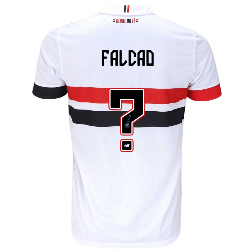 Kids Football Gabriel Falcão #0 White Red Black Home Jersey 2024/25 T-Shirt