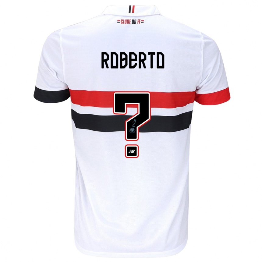 Kids Football Roberto #0 White Red Black Home Jersey 2024/25 T-Shirt