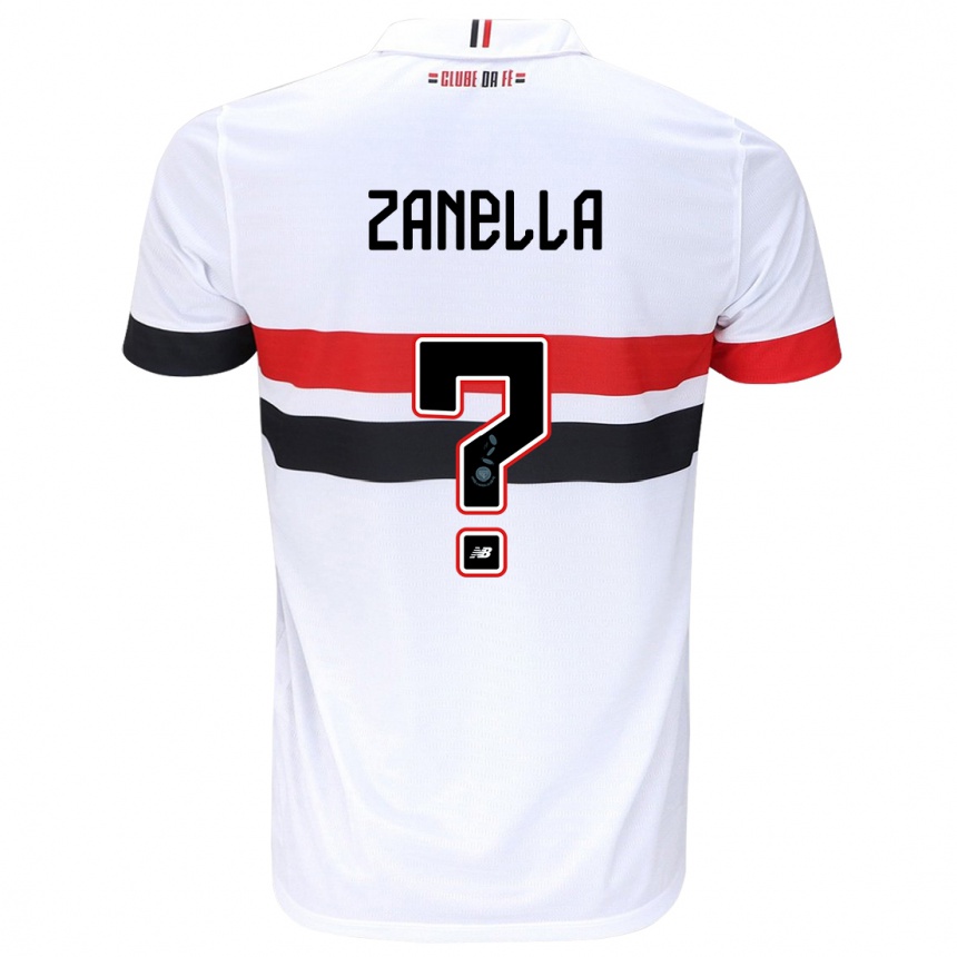 Kids Football Matheus Zanella #0 White Red Black Home Jersey 2024/25 T-Shirt