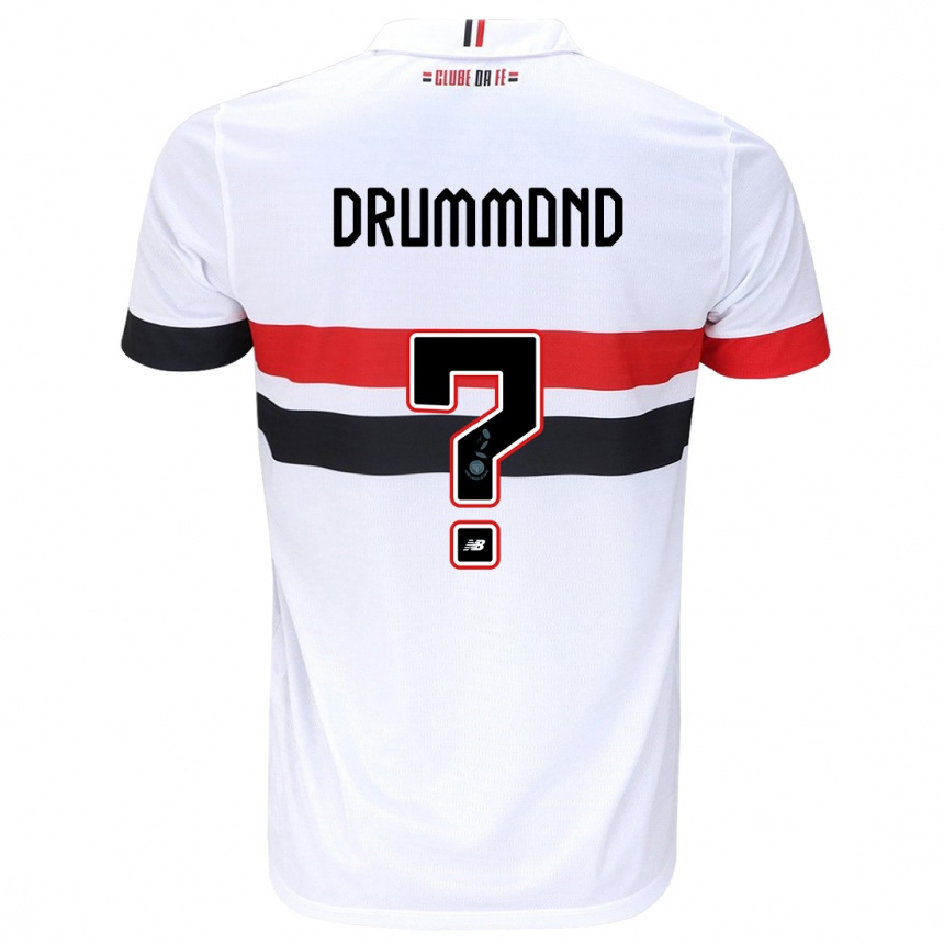 Kids Football Lucca Drummond #0 White Red Black Home Jersey 2024/25 T-Shirt