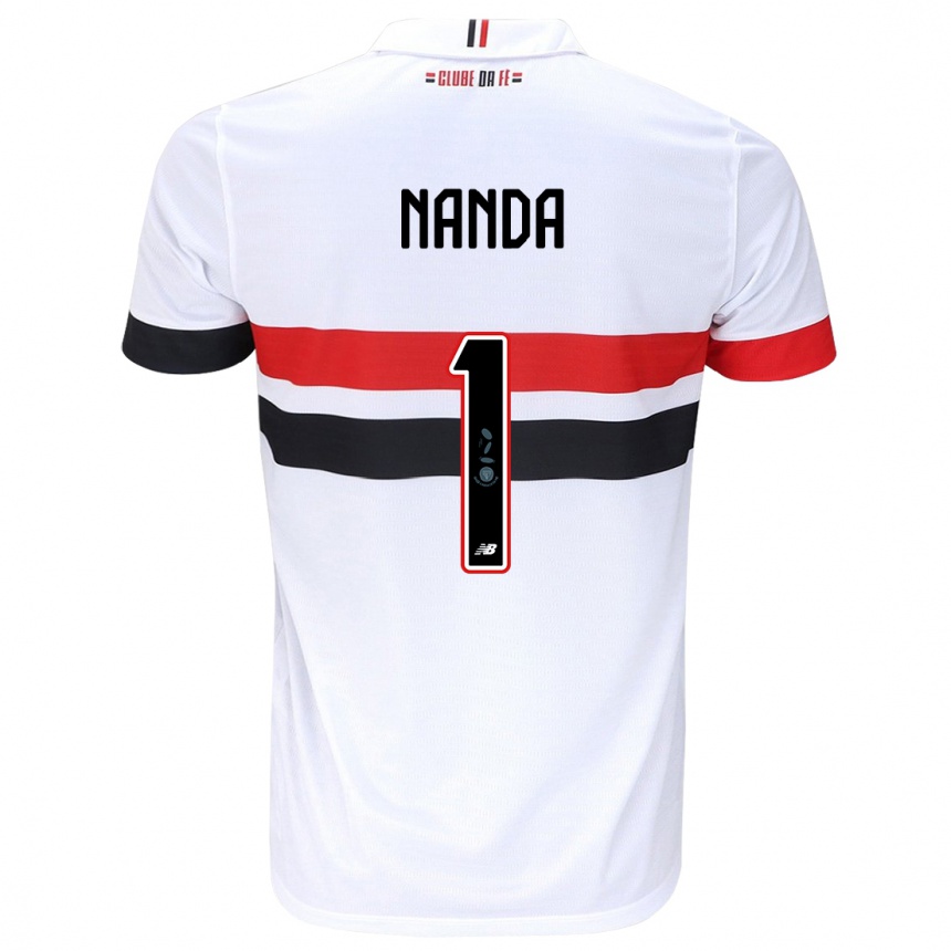 Kids Football Nanda #1 White Red Black Home Jersey 2024/25 T-Shirt