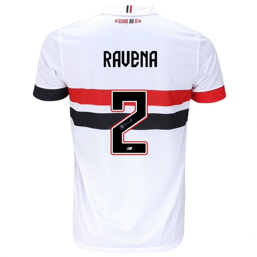 Kids Football Ravena #2 White Red Black Home Jersey 2024/25 T-Shirt