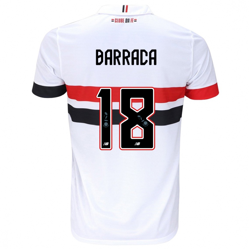 Kids Football Barraca #18 White Red Black Home Jersey 2024/25 T-Shirt