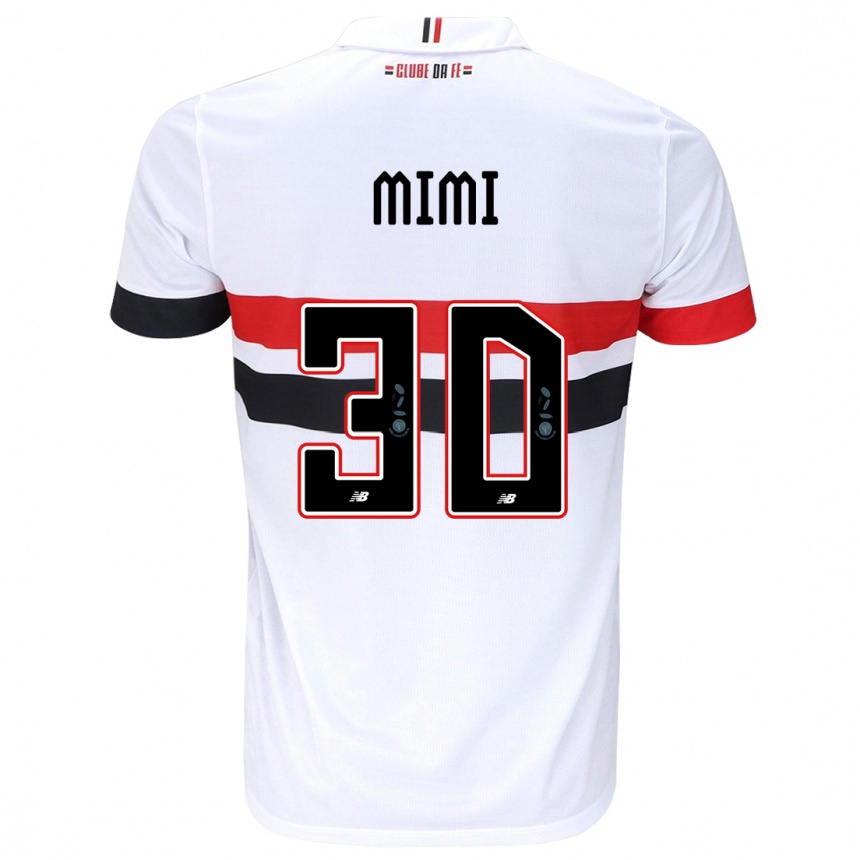 Kids Football Mimi #30 White Red Black Home Jersey 2024/25 T-Shirt