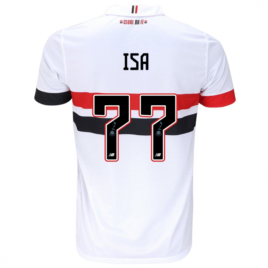 Kids Football Isa #77 White Red Black Home Jersey 2024/25 T-Shirt