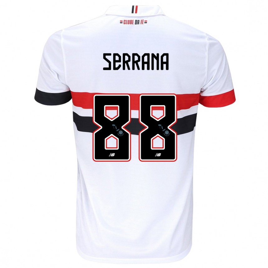 Kids Football Serrana #88 White Red Black Home Jersey 2024/25 T-Shirt