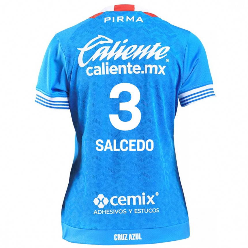 Kids Football Carlos Salcedo #3 Sky Blue Home Jersey 2024/25 T-Shirt