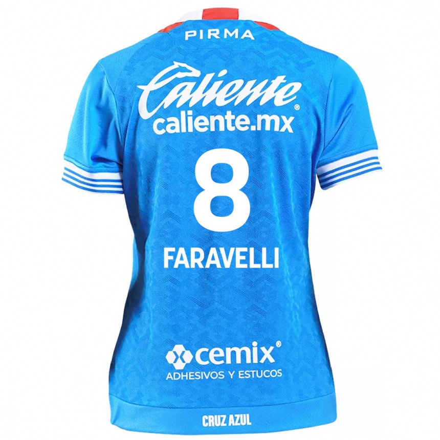 Kids Football Lorenzo Faravelli #8 Sky Blue Home Jersey 2024/25 T-Shirt