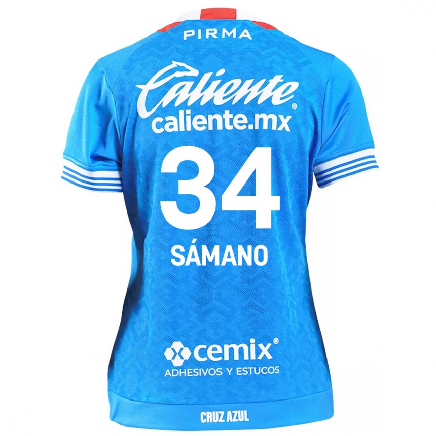 Kids Football Leonardo Sámano #34 Sky Blue Home Jersey 2024/25 T-Shirt