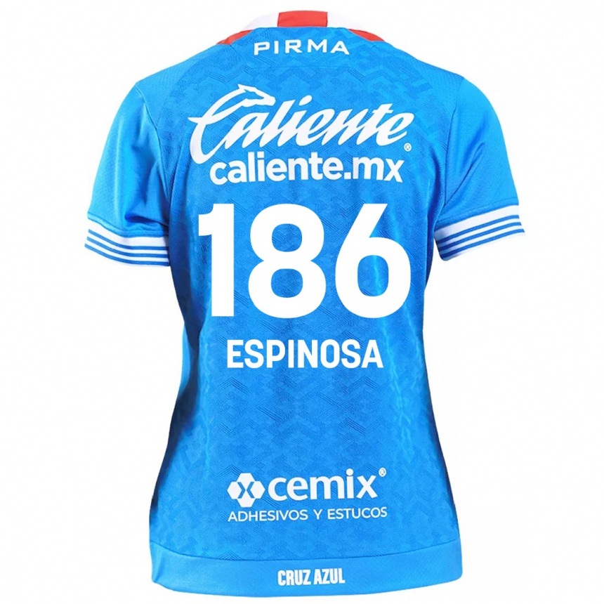 Kids Football Brandón Espinosa #186 Sky Blue Home Jersey 2024/25 T-Shirt