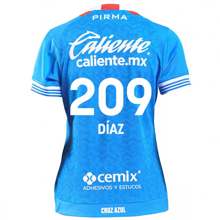 Kids Football Josué Díaz #209 Sky Blue Home Jersey 2024/25 T-Shirt