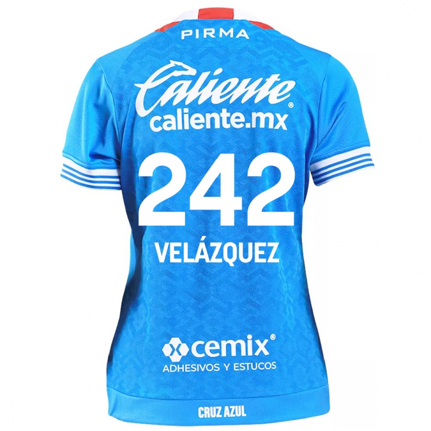 Kids Football Karol Velázquez #242 Sky Blue Home Jersey 2024/25 T-Shirt