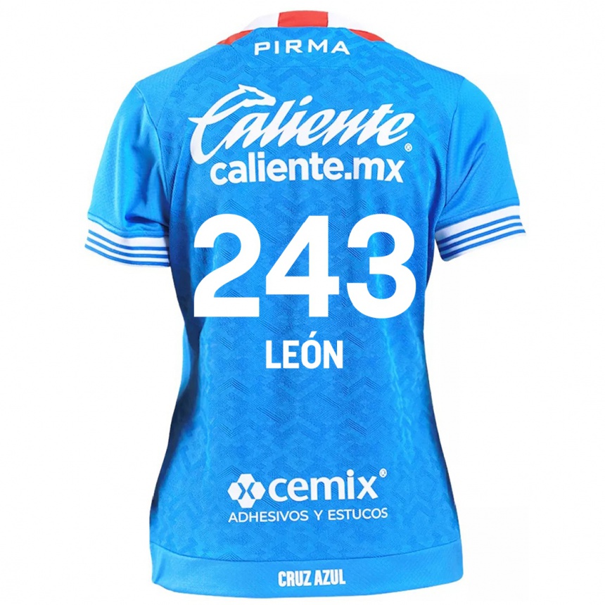 Kids Football Cristhian León #243 Sky Blue Home Jersey 2024/25 T-Shirt