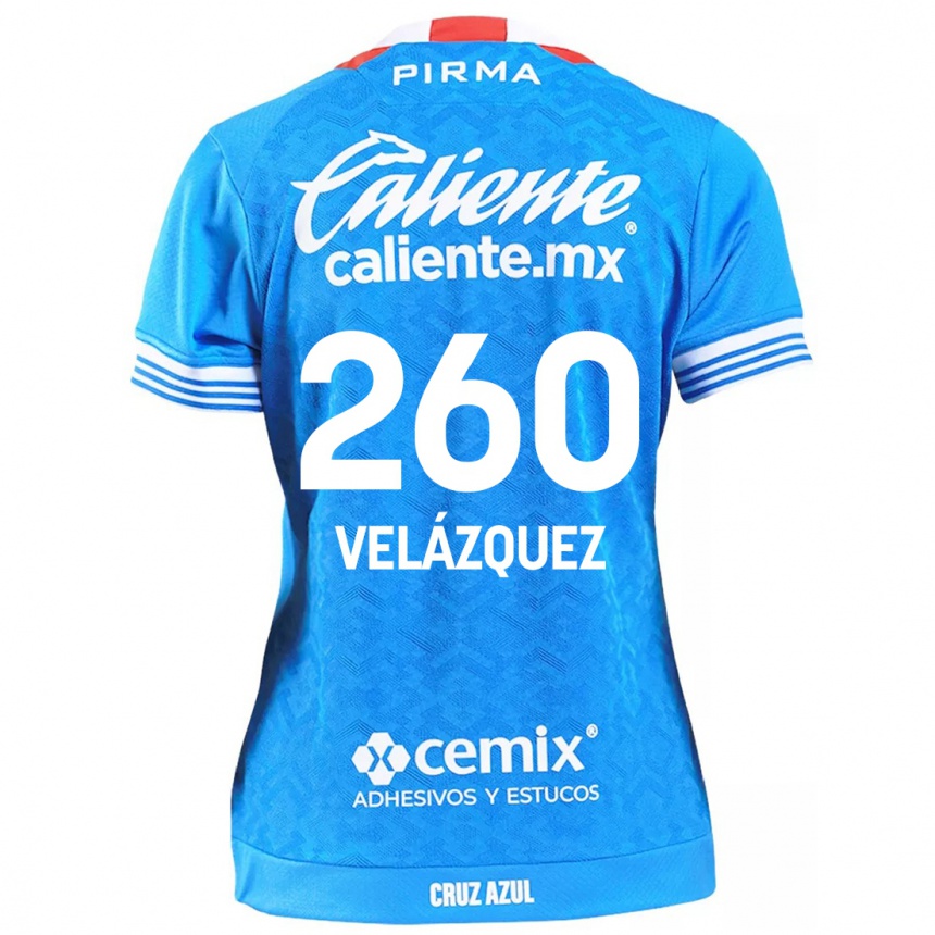 Kids Football Víctor Velázquez #260 Sky Blue Home Jersey 2024/25 T-Shirt