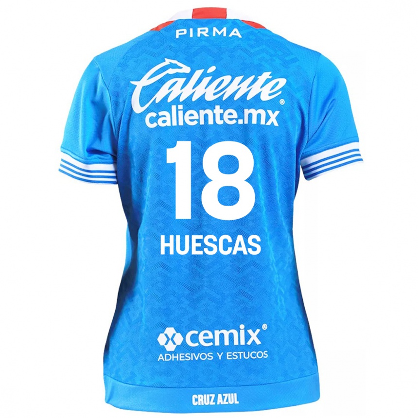 Kids Football Rodrigo Huescas #18 Sky Blue Home Jersey 2024/25 T-Shirt