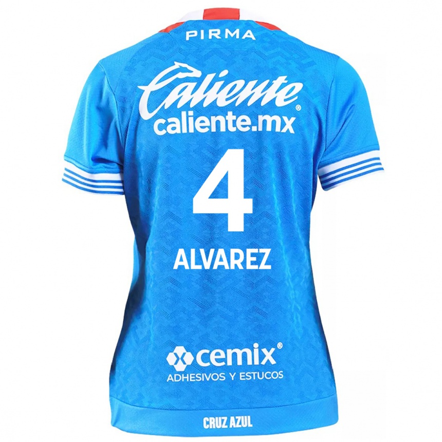 Kids Football Gabriela Alvarez #4 Sky Blue Home Jersey 2024/25 T-Shirt