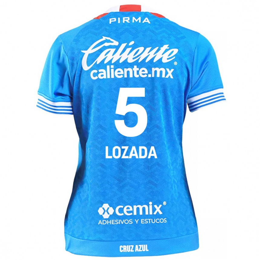 Kids Football Ana Lozada #5 Sky Blue Home Jersey 2024/25 T-Shirt