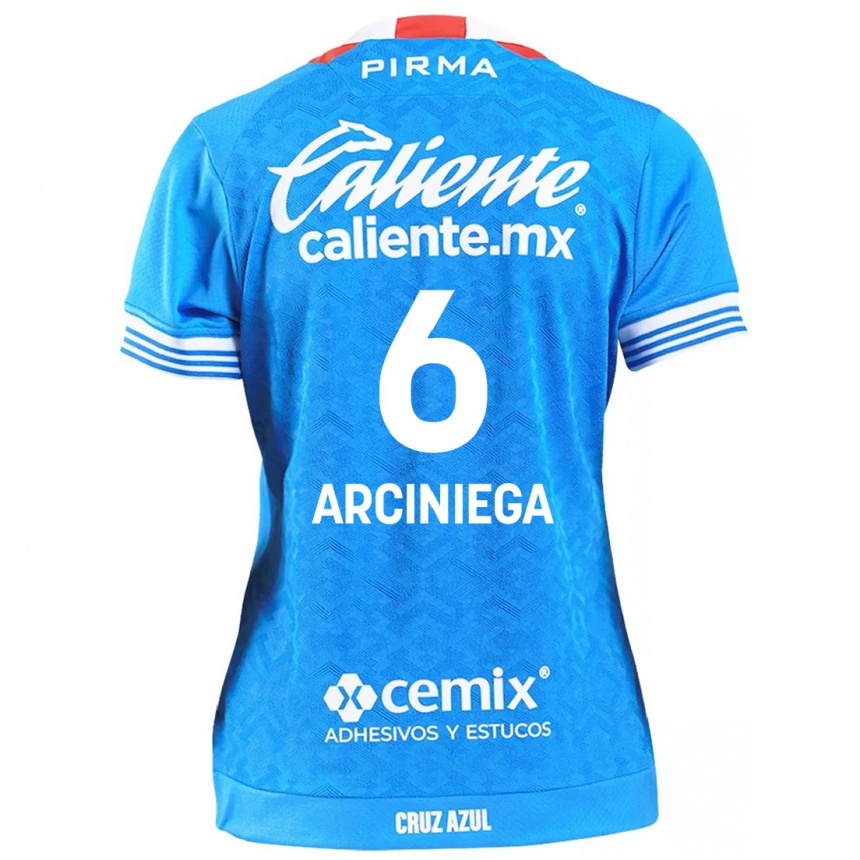 Kids Football Mirelle Arciniega #6 Sky Blue Home Jersey 2024/25 T-Shirt