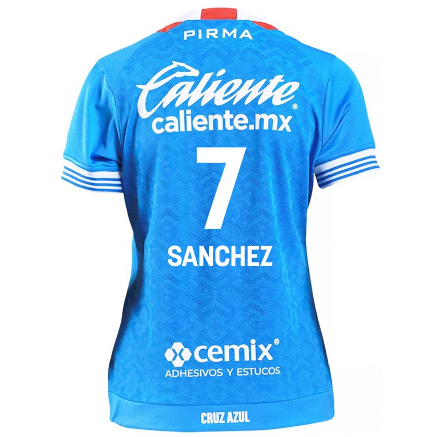 Kids Football Andrea Sanchez #7 Sky Blue Home Jersey 2024/25 T-Shirt