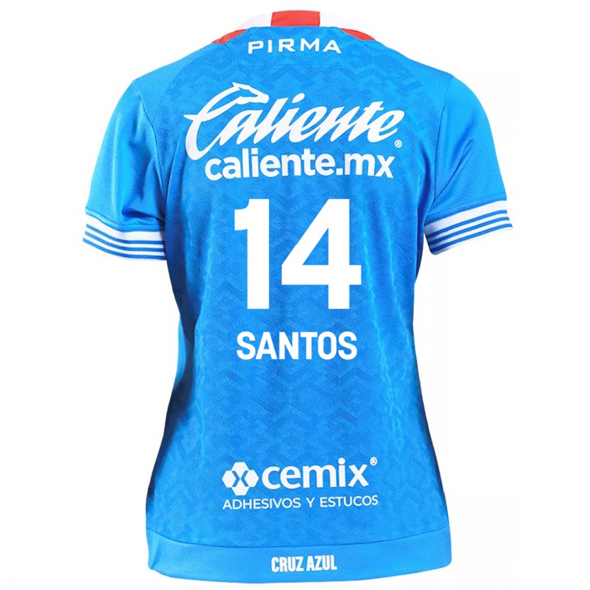 Kids Football Eleisa Santos #14 Sky Blue Home Jersey 2024/25 T-Shirt