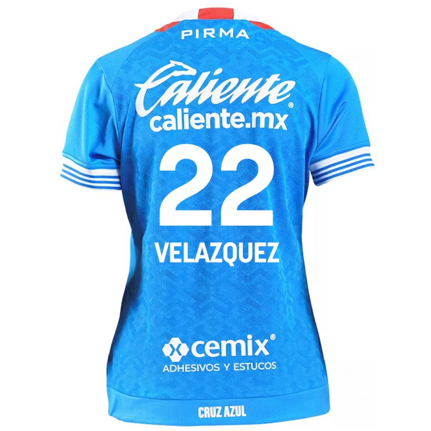 Kids Football Hireri Velazquez #22 Sky Blue Home Jersey 2024/25 T-Shirt