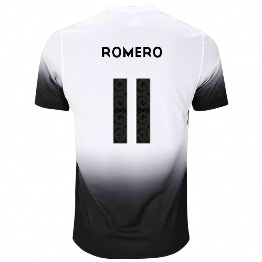 Kids Football Angel Romero #11 White Black Home Jersey 2024/25 T-Shirt