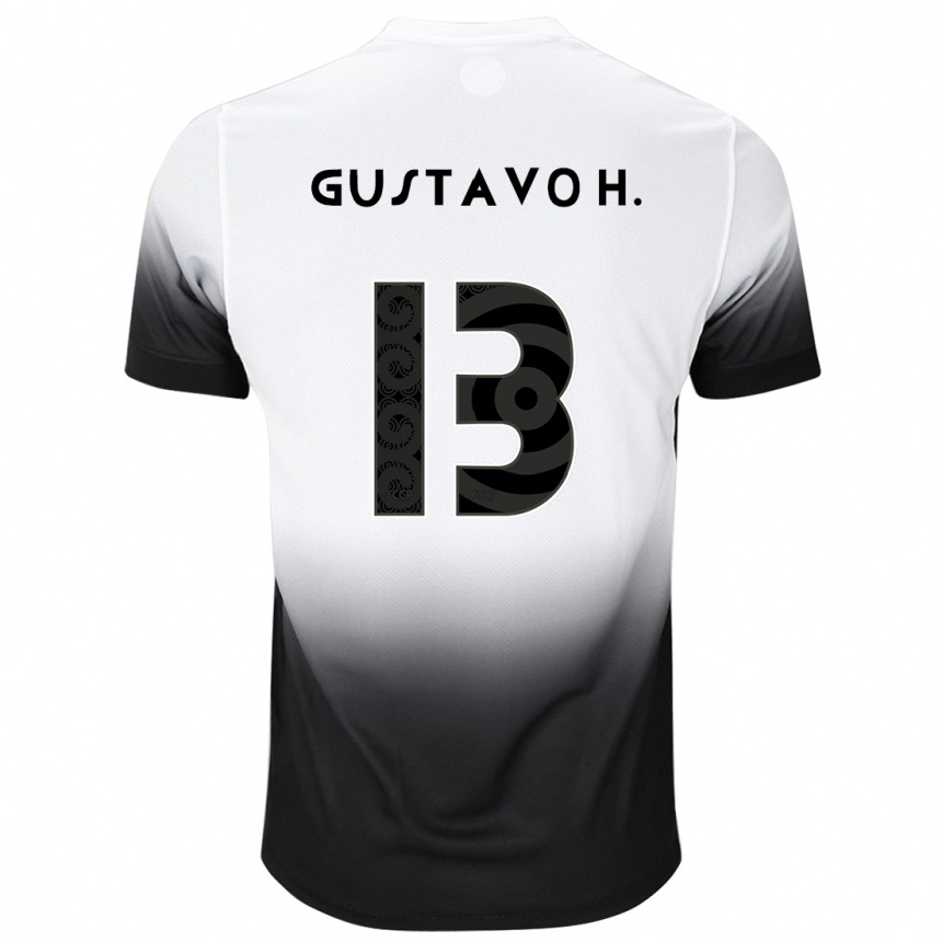 Kids Football Gustavo Henrique #13 White Black Home Jersey 2024/25 T-Shirt