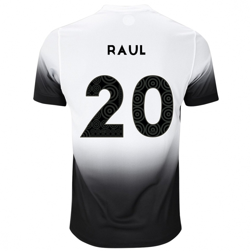 Kids Football Pedro Raul #20 White Black Home Jersey 2024/25 T-Shirt