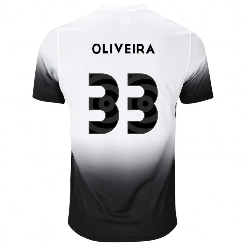 Kids Football Ruan Oliveira #33 White Black Home Jersey 2024/25 T-Shirt